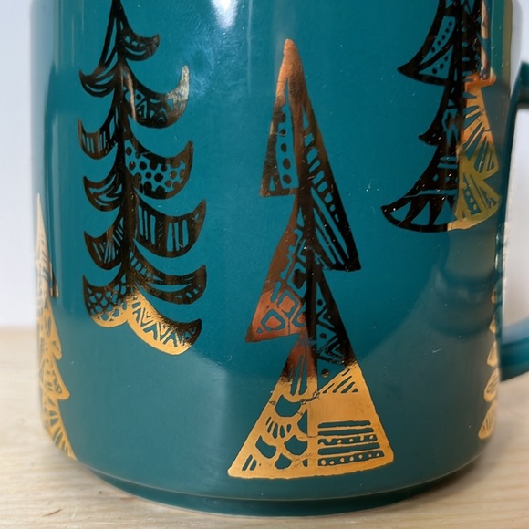 STARBUCKS - Green and Gold Tree Mug - Picture 4 of 6